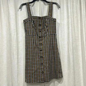 Hollister Checkered Yellow/Black Dress Size Small